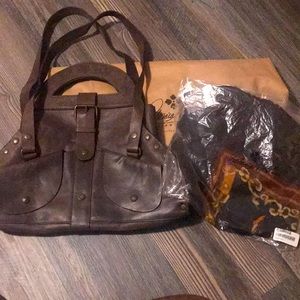 🐞Patricia Nash Leather Bag w/Dust Bag & Scarf Bundle
